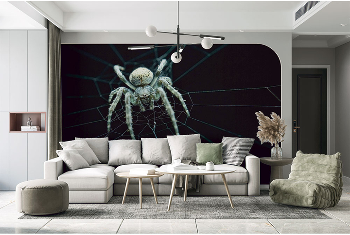 Фотообои «Паук на паутине» в интерьере