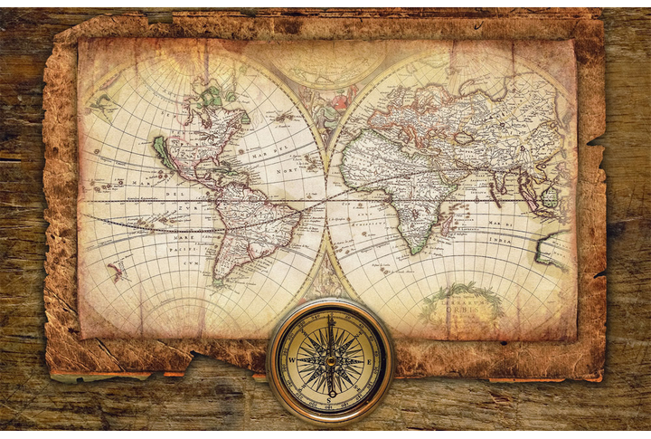 Фотообои «Винтажная карта мира»