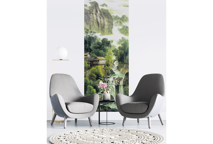 Фотообои «Восточный водопад в китайском стиле» в интерьере