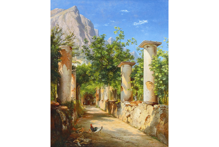 Фотообои «Дорожка через сад с колоннами»