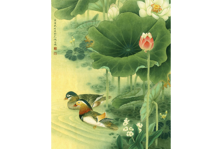 Фотообои «Утки среди лотосов»