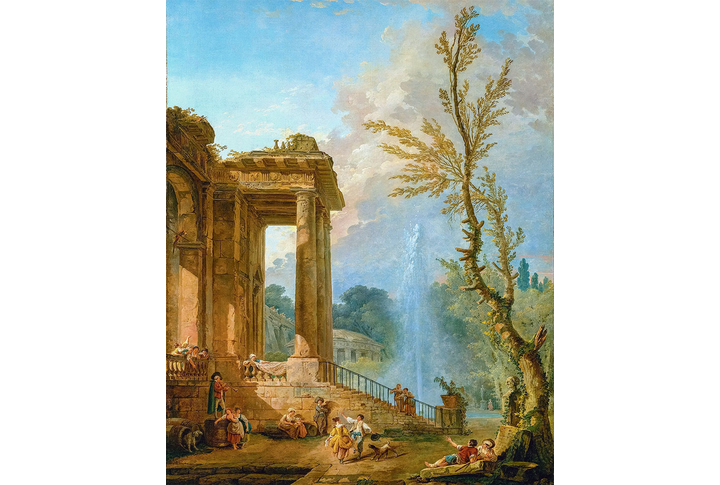 Фотообои «Картина античный сад с колоннами»