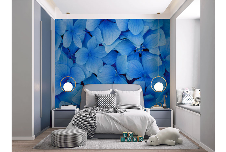 Фотообои «Цветы гортензии» в интерьере