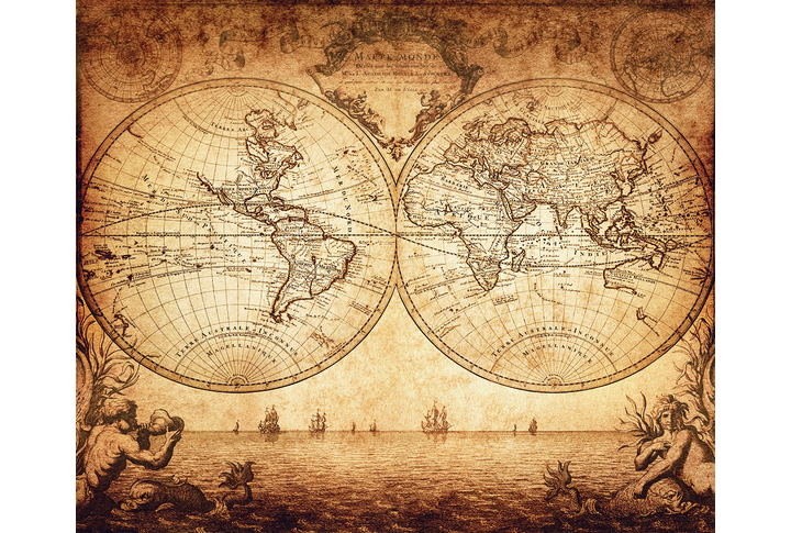 Фотообои «Карта мира в старинном стиле»