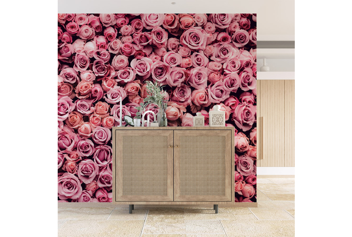 Фотообои «Розовые розочки» в интерьере