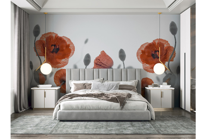 Фотообои «Огромные маки» в интерьере