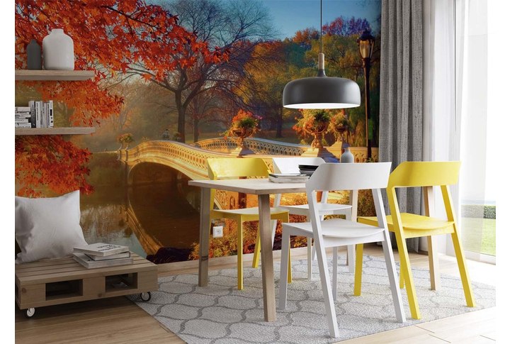 Фотообои «Мост в парке Нью-Йорка» в интерьере