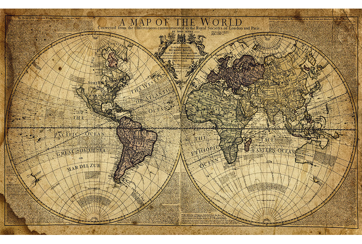 Фотообои «Старая винтажная карта мира»