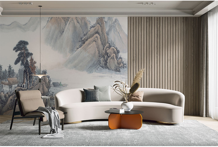 Фотообои «Горы в китайском стиле» в интерьере
