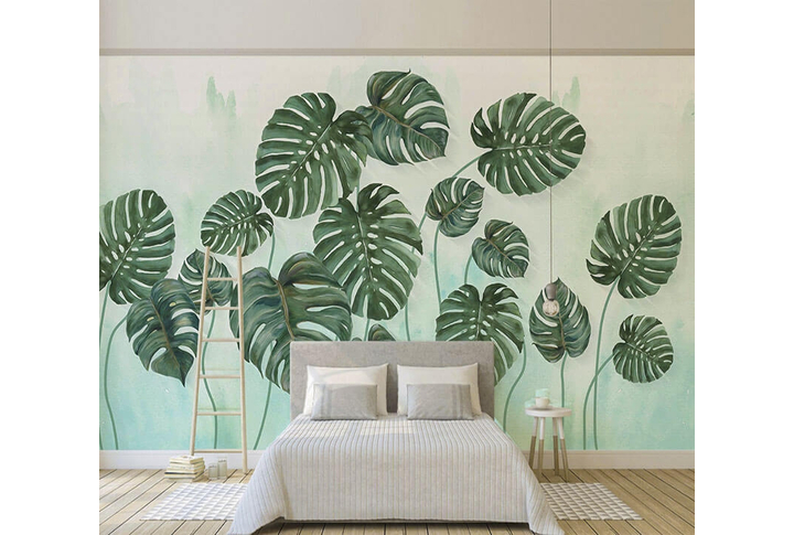 Фотообои «Листья монстеры» в интерьере