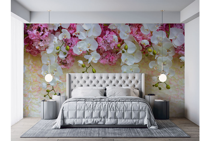 Фотообои «Ниспадающие орхидеи» в интерьере