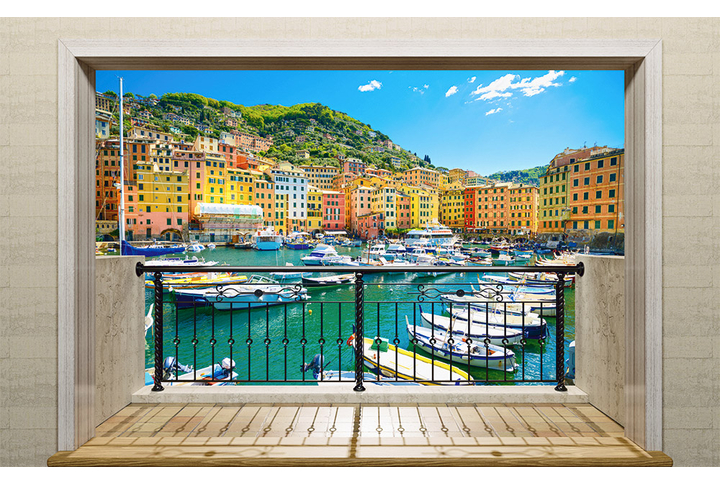 Фотообои «Окно на балконе с видом на Лигурию»
