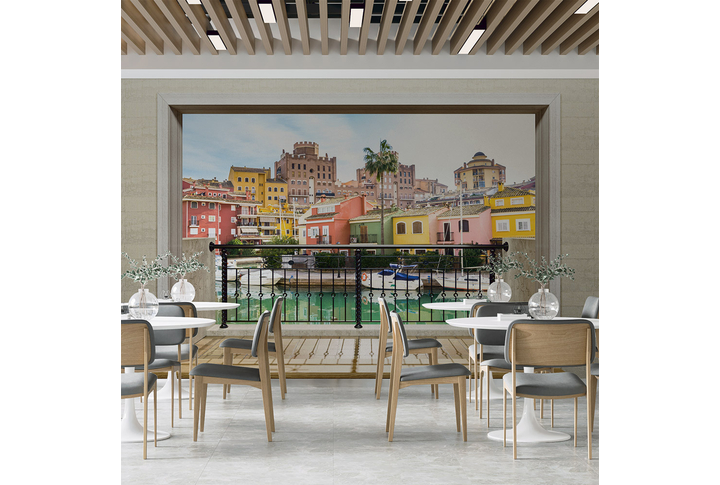 Фотообои «Выход на балкон с видом на Валенсию» в интерьере