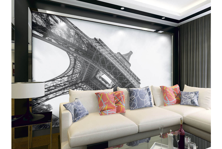 Фотообои «Черно-белая Эйфелева башня» в интерьере