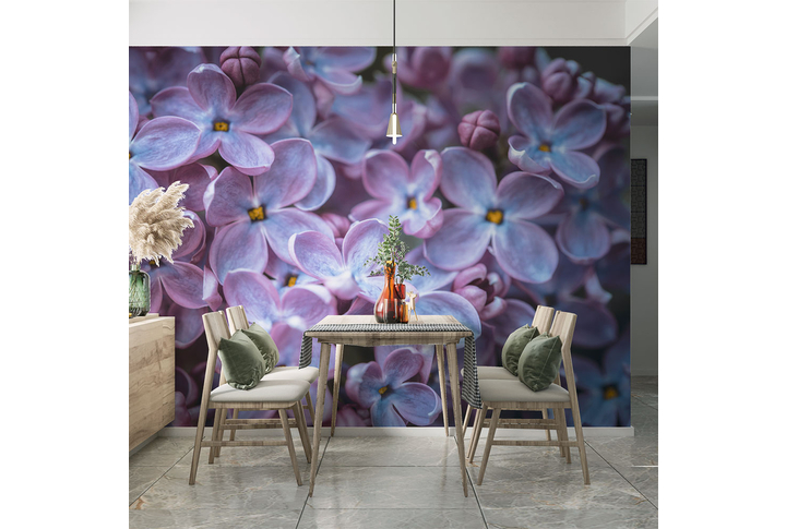 Фотообои «Сирень в темных тонах» в интерьере