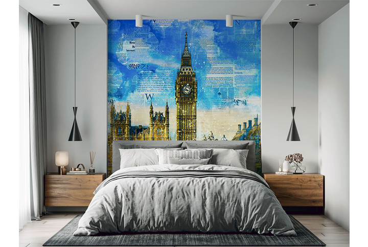 Фотообои «Ретро арт Биг-Бен в Лондоне» в интерьере