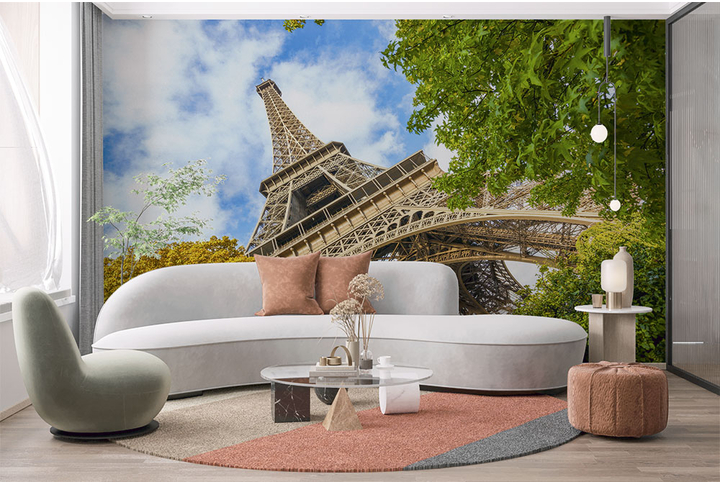 Фотообои «Вид на Эйфелеву башню» в интерьере