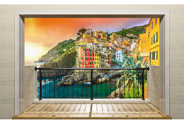 Фотообои «Окно на балконе в Итальянском городе»