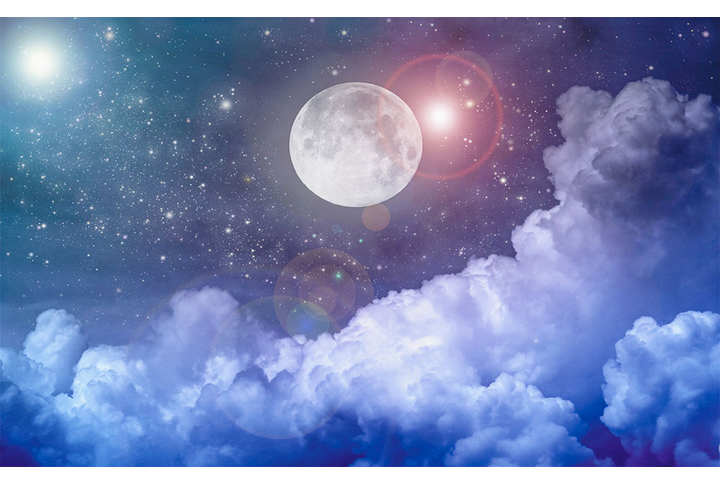 Фотообои «Звездное ночное небо с облаками»