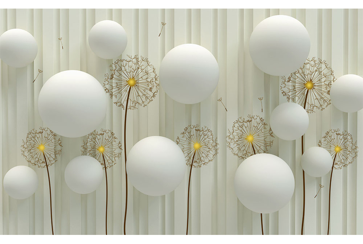 Фотообои «Одуванчики и шары»