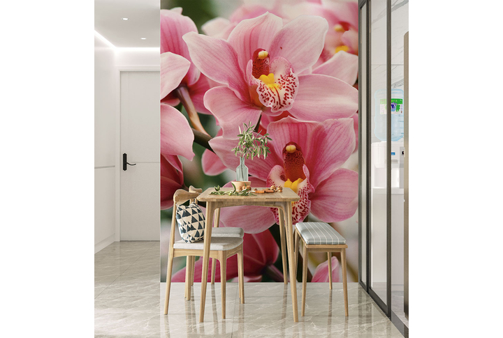 Фотообои «Розовые орхидеи» в интерьере