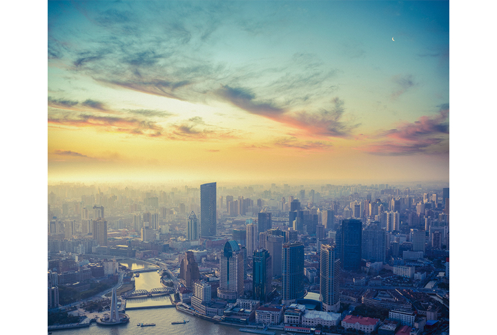 Фотообои «Город Шанхай на закате»