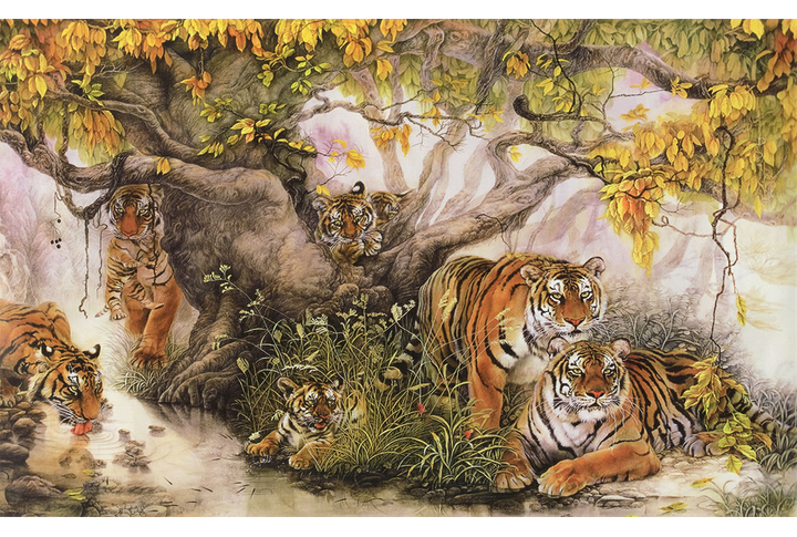 Фотообои «Тигры в джунглях»