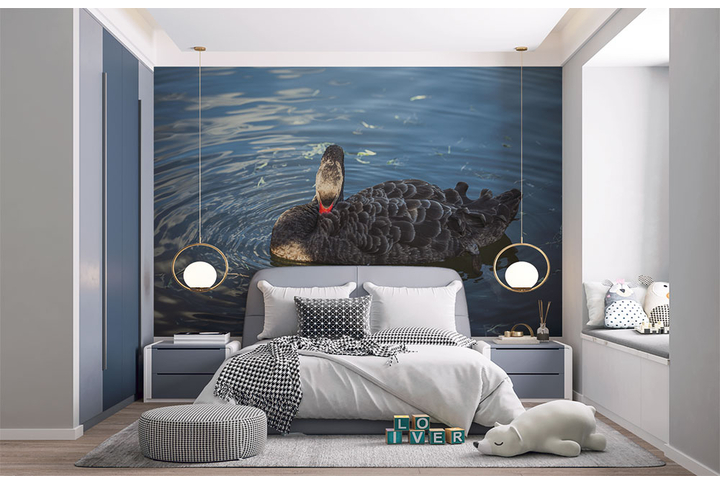 Фотообои «Черный лебедь» в интерьере