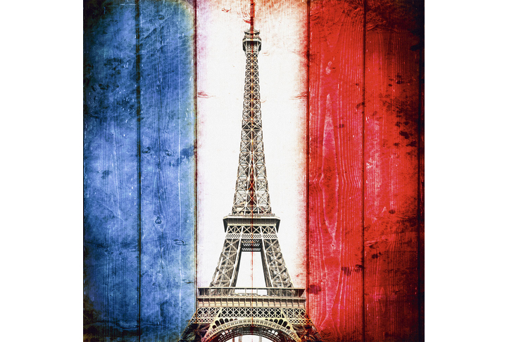 Фотообои «Парижский этюд, Эйфелева башня на досках»