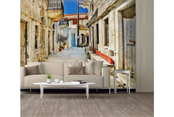Фотообои «Улочка старинного города» в интерьере