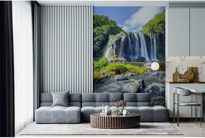 Фотообои «Водопад падающий с горы» в интерьере