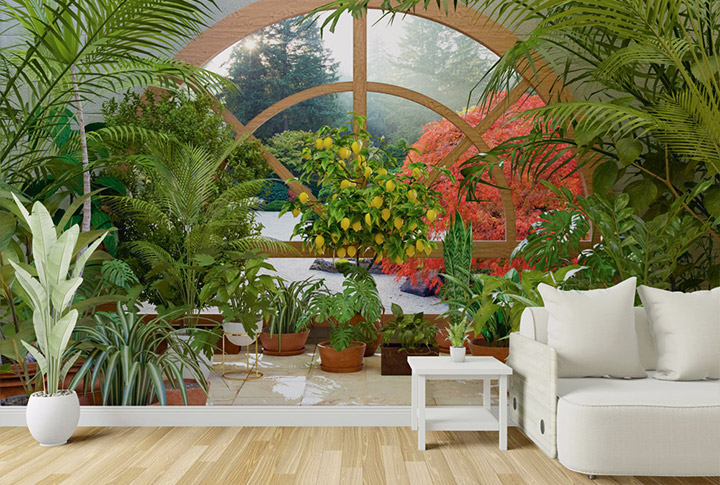 Фотообои Окно на Сад