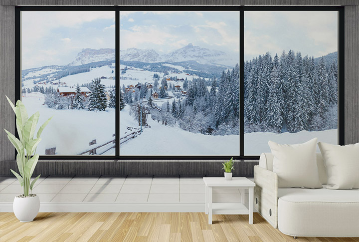 Фотообои Окно Зимнее