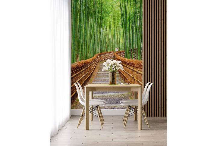 Фотообои «Лестница в бамбуковом лесу» в интерьере