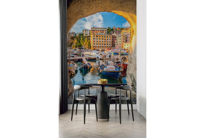 Фотообои «Арка в Италии, Лигурия старый приморский город» в интерьере