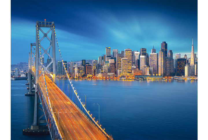 Фотообои «Ночной город Сан-Франциско в холодных тонах»