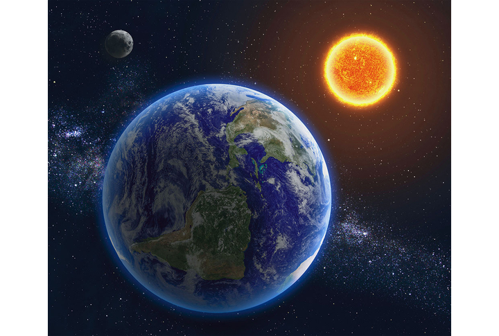 Фотообои «Земля и Солнце в космосе»