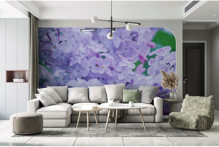 Фотообои «Красивые цветы сирени» в интерьере