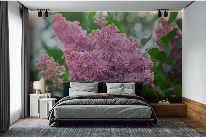 Фотообои «Цветущая ветка сирени» в интерьере