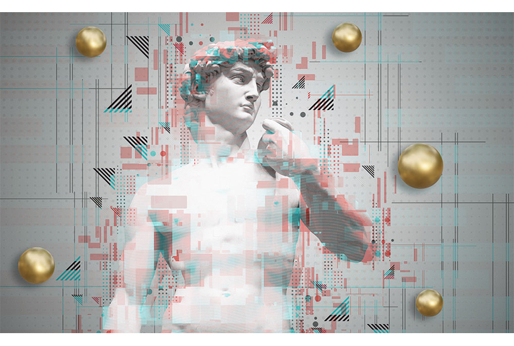 Фотообои «Давид в стиле модерн и геометрия»