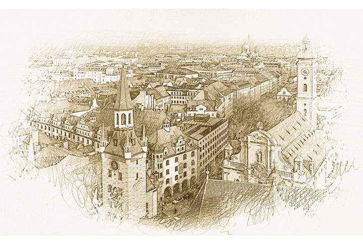 Фотообои «Старый город в стиле винтаж»