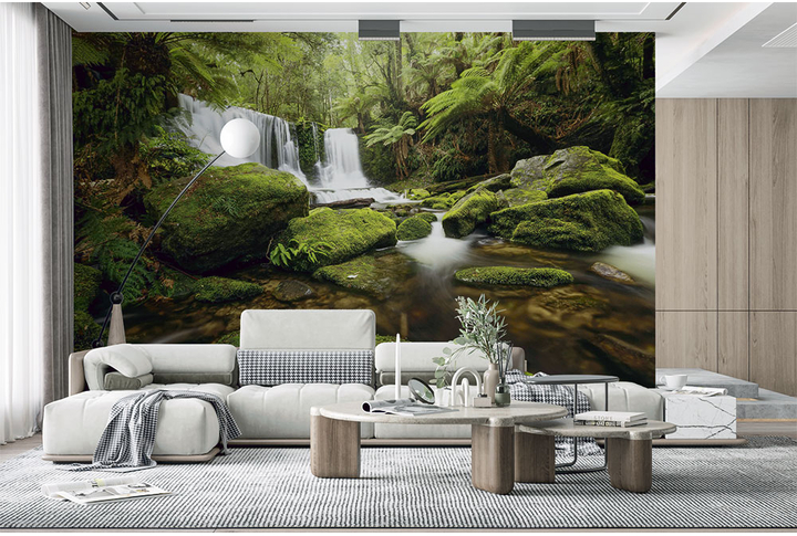 Фотообои «Водопад в джунглях» в интерьере