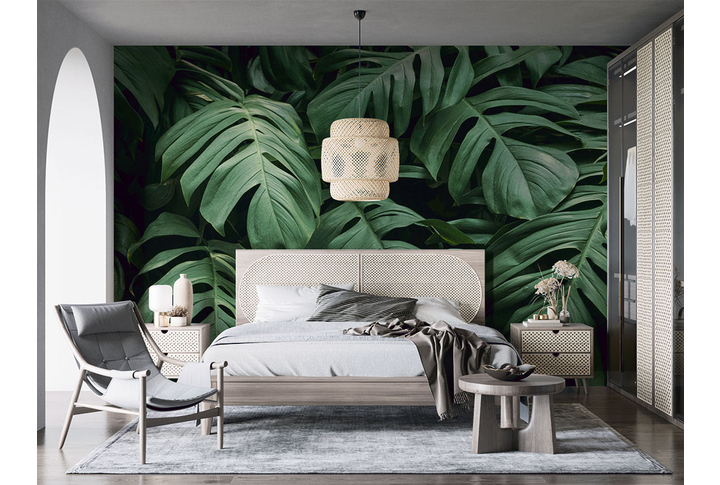 Фотообои «Заросли монстеры» в интерьере