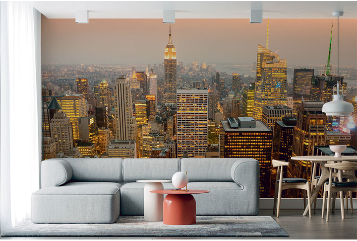 Фотообои «Нью-Йорк вечерний» в интерьере