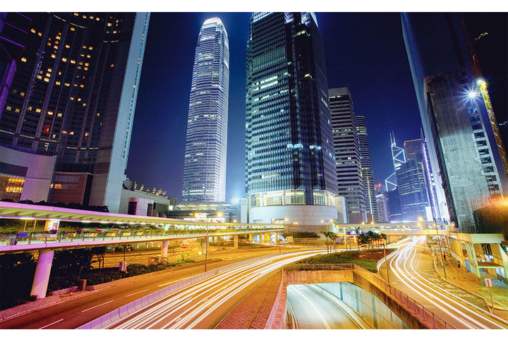 Фотообои «Дороги ночного города Гонконга»