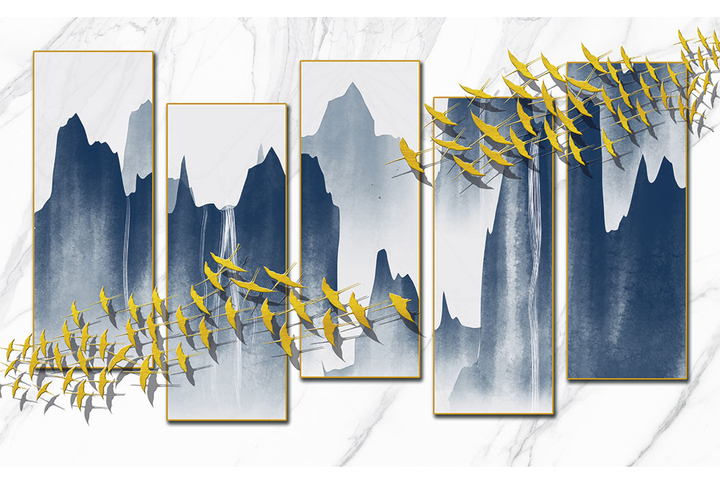 Фотообои «Абстракция с мраморными горами в китайском стиле»