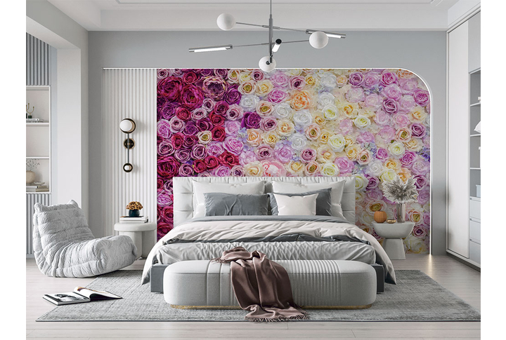 Фотообои «Розы стеной» в интерьере