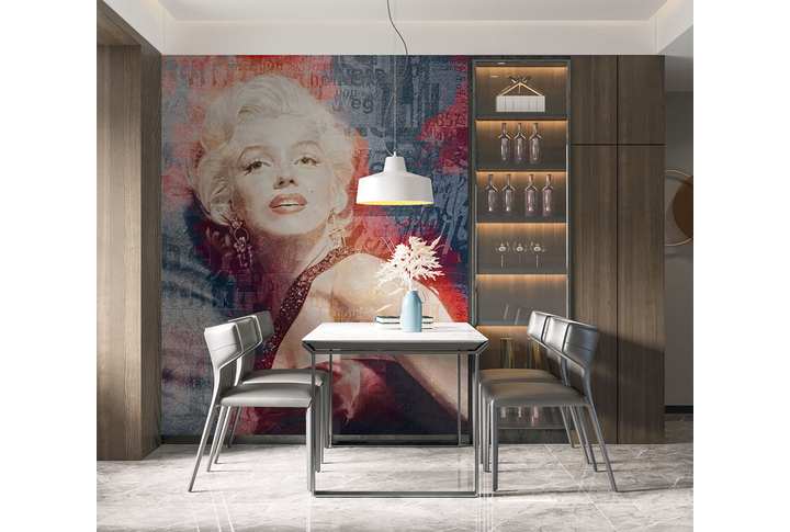 Фотообои «Мэрилин Монро в стиле арт» в интерьере