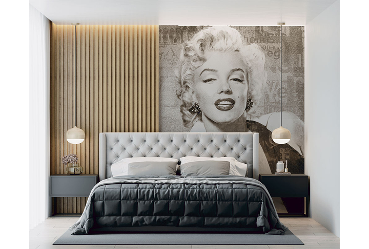Фотообои «Мэрилин Монро в стиле винтаж» в интерьере