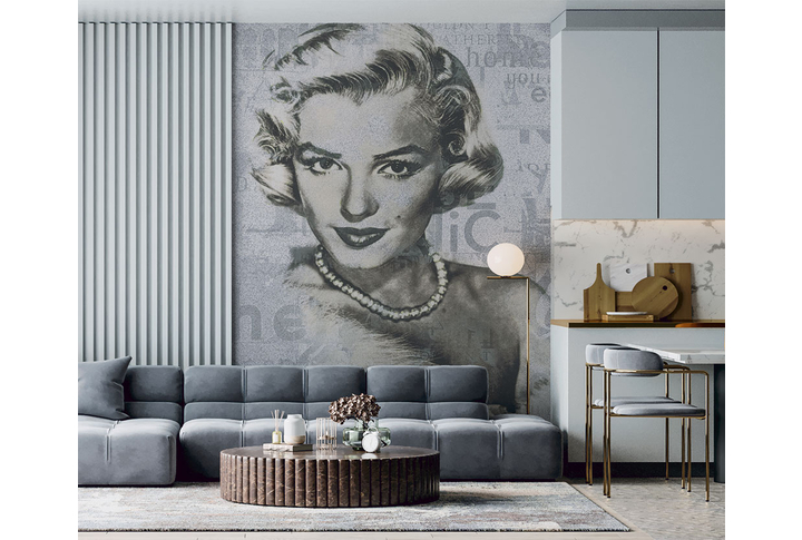 Фотообои «Ретро арт с Мэрилин Монро» в интерьере